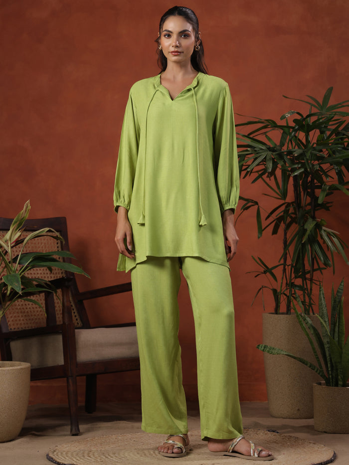 Women's Parrot Green Co ord Set