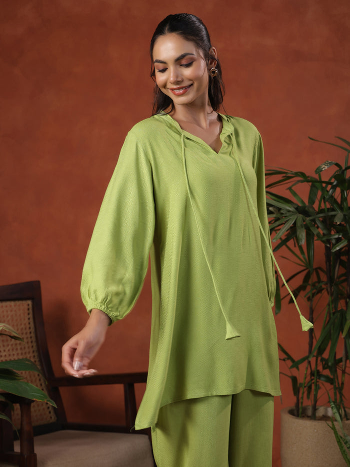 Women's Parrot Green Co ord Set