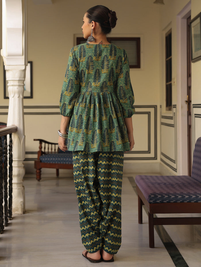 Women's Printed Cotton Kurta Set with Salwar