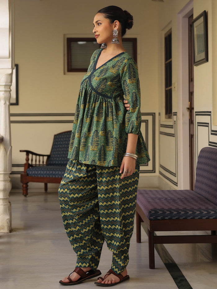Women's Printed Cotton Kurta Set with Salwar