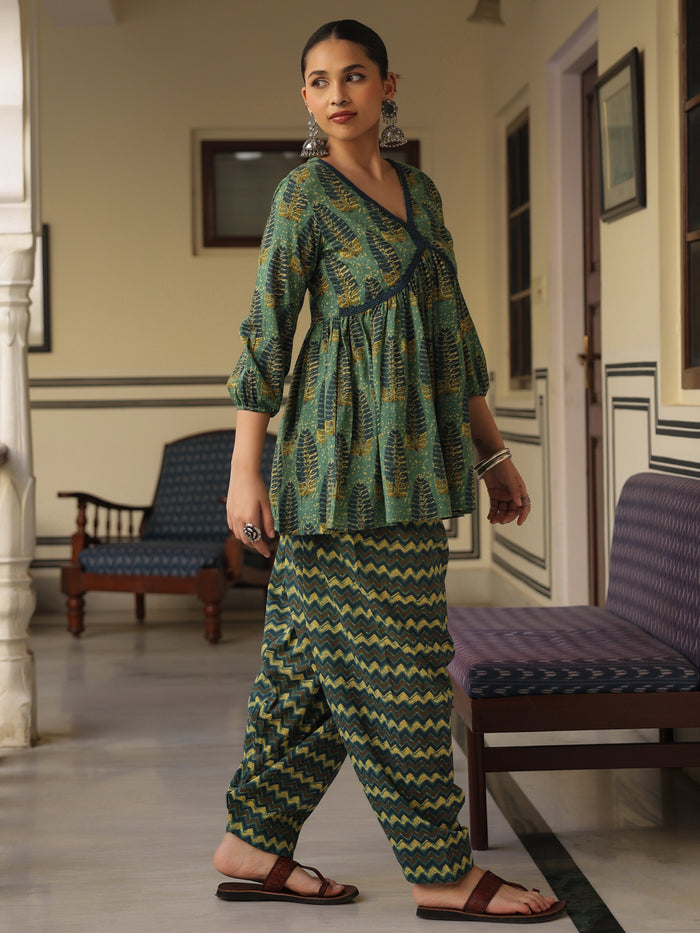 Women's Printed Cotton Kurta Set with Salwar