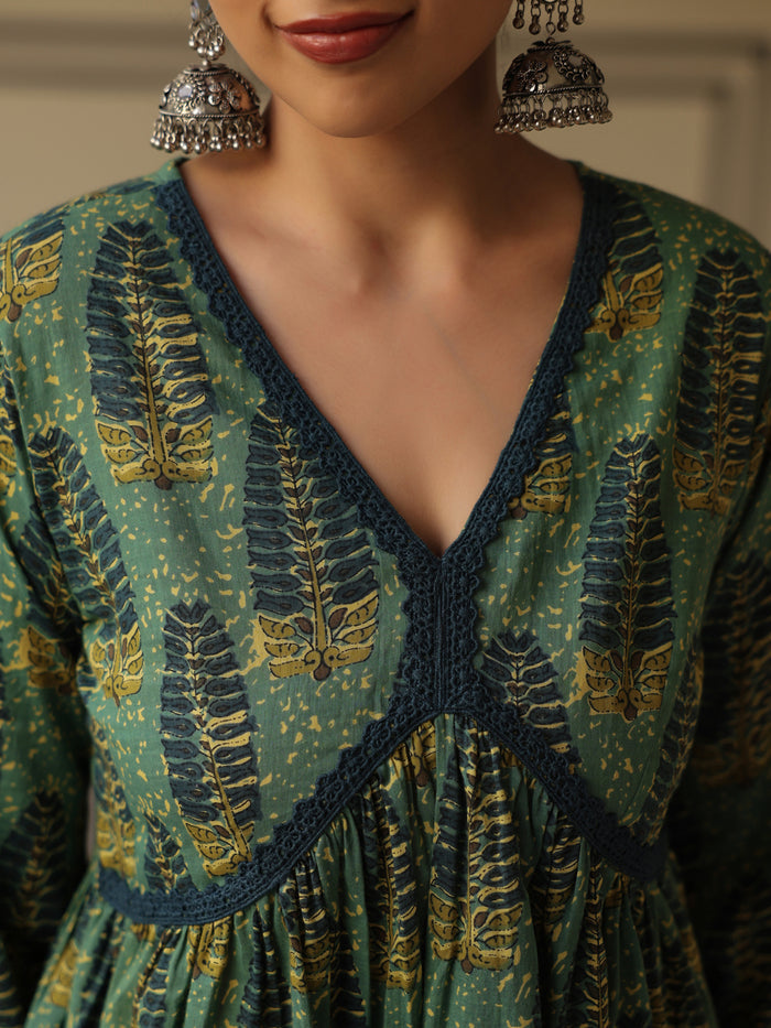 Women's Printed Cotton Kurta Set with Salwar