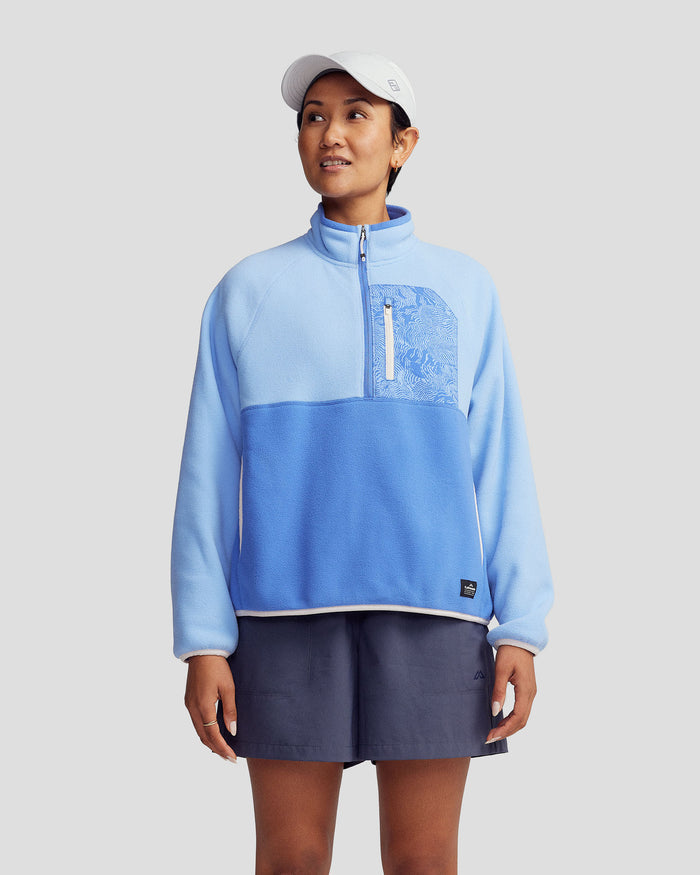 Women’s Trailhead Fleece Lightweight Pullover  -  Peri/Dark Peri