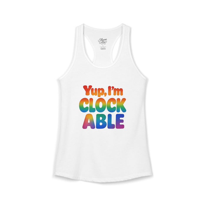 Women's Yup, "I'm CLOCKABLE" Pride Tank
