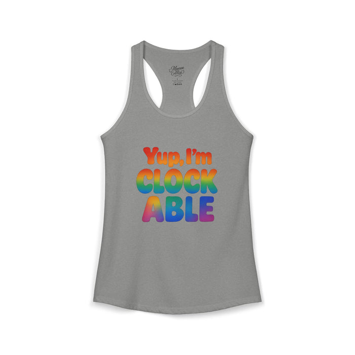 Women's Yup, "I'm CLOCKABLE" Pride Tank