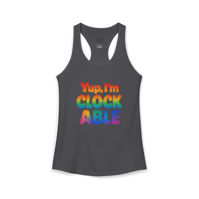 Women's Yup, "I'm CLOCKABLE" Pride Tank