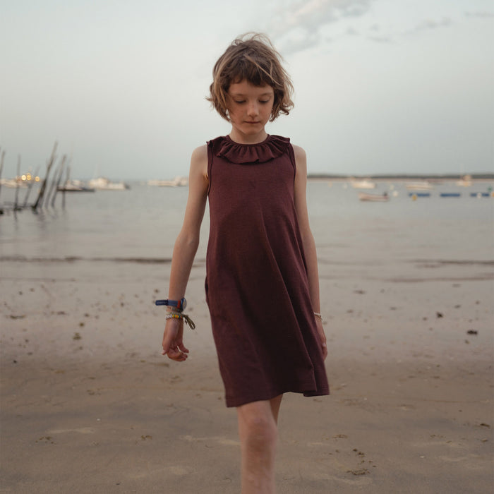 Wren Baby & Kids Dress - Merino Wool & Silk - Fig