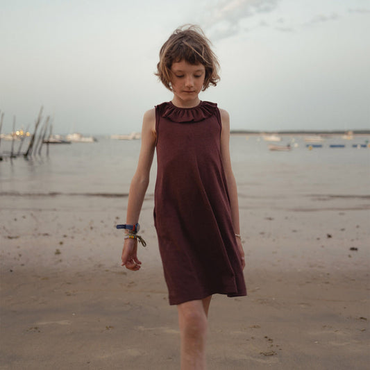 Wren Baby & Kids Dress - Merino Wool & Silk - Fig