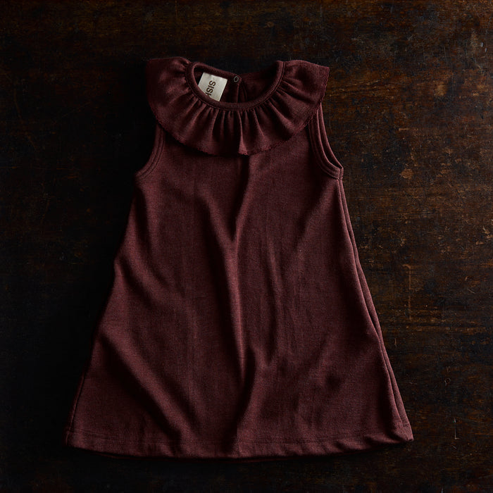 Wren Baby & Kids Dress - Merino Wool & Silk - Fig