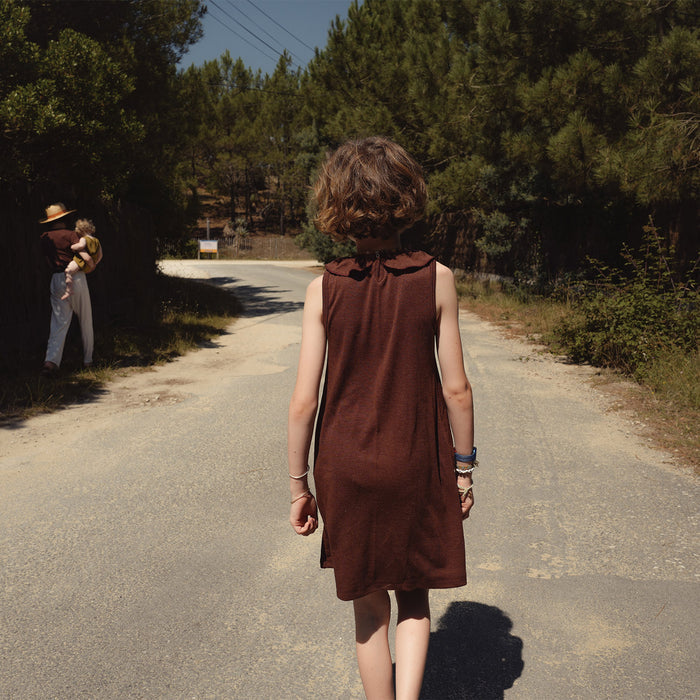 Wren Baby & Kids Dress - Merino Wool & Silk - Fig