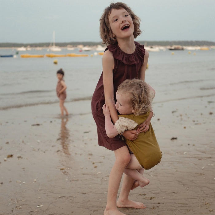 Wren Baby & Kids Dress - Merino Wool & Silk - Fig