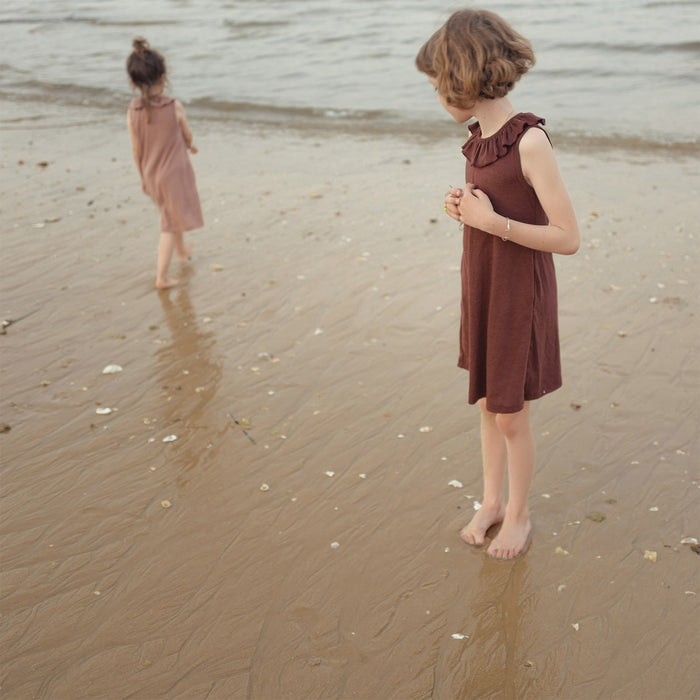 Wren Baby & Kids Dress - Merino Wool & Silk - Fig