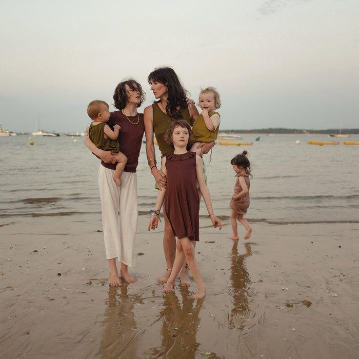 Wren Baby & Kids Dress - Merino Wool & Silk - Fig