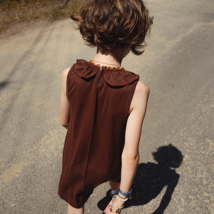 Wren Baby & Kids Dress - Merino Wool & Silk - Fig