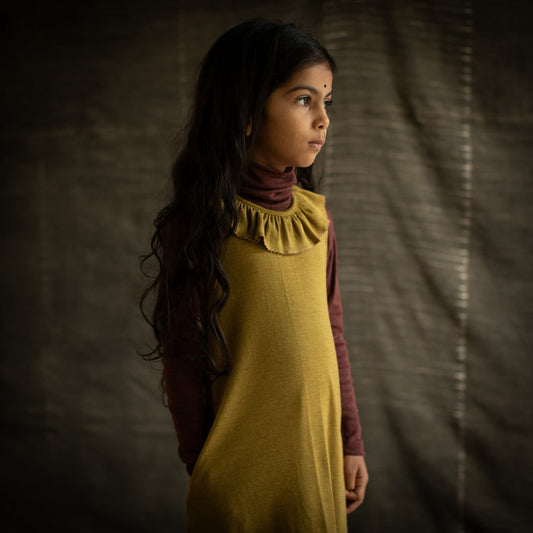 Wren Baby & Kids Dress - Merino Wool & Silk - Pistachio