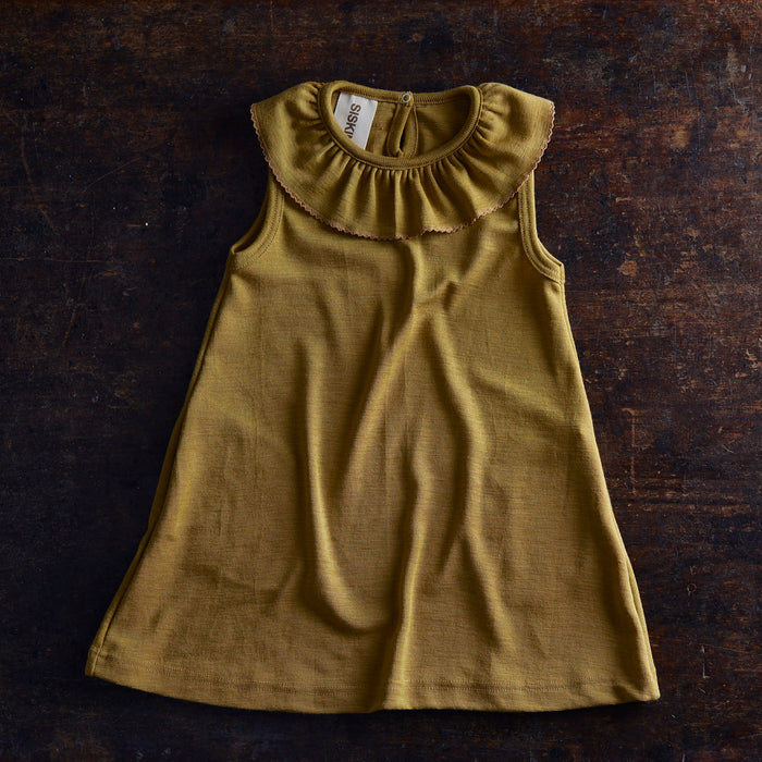 Wren Baby & Kids Dress - Merino Wool & Silk - Pistachio