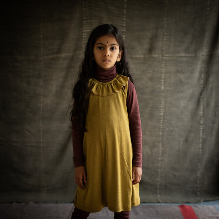 Wren Baby & Kids Dress - Merino Wool & Silk - Pistachio