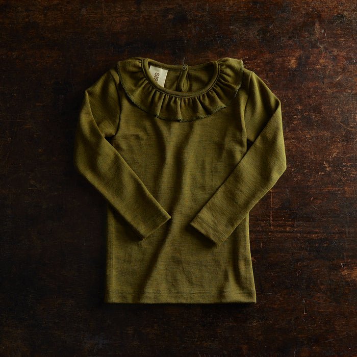 Wren Baby & Kids Top - Merino Wool & Silk - Seaweed