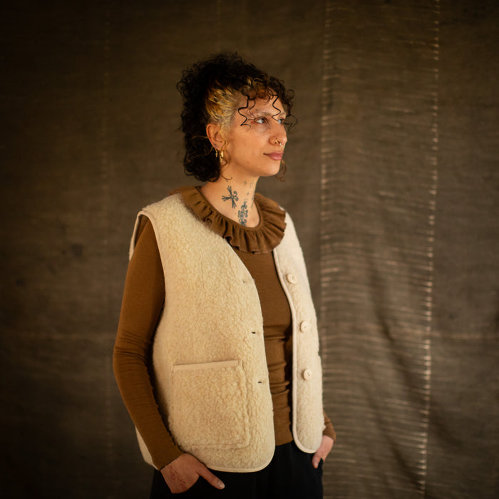 Wren Women's Top - Merino Wool & Silk - Almond