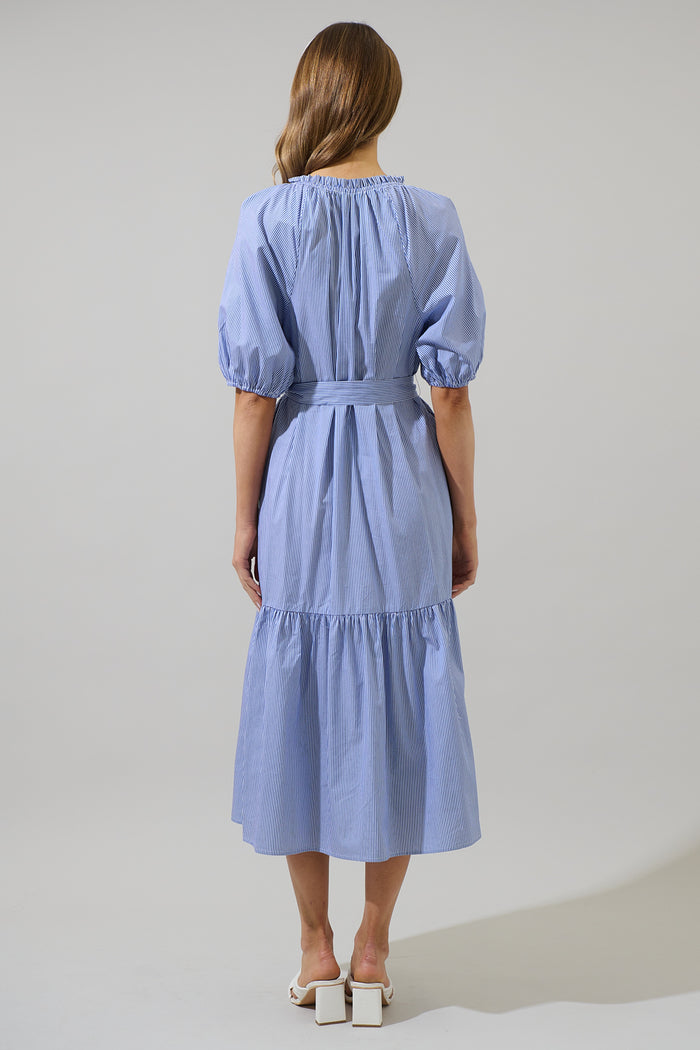Wynette Tiered Midi Dress Fannie Stripe