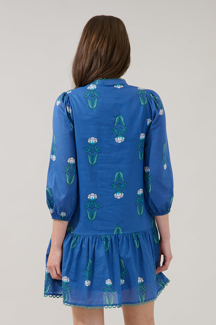 Yamila Ruffle Mini Dress Amena Floral
