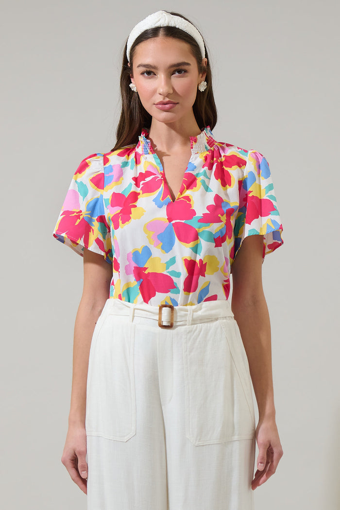 Yani Floral Barcy Smocked Top