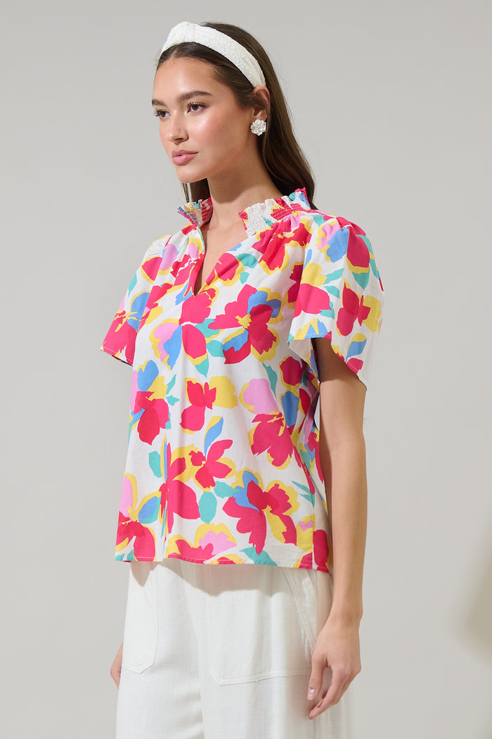 Yani Floral Barcy Smocked Top
