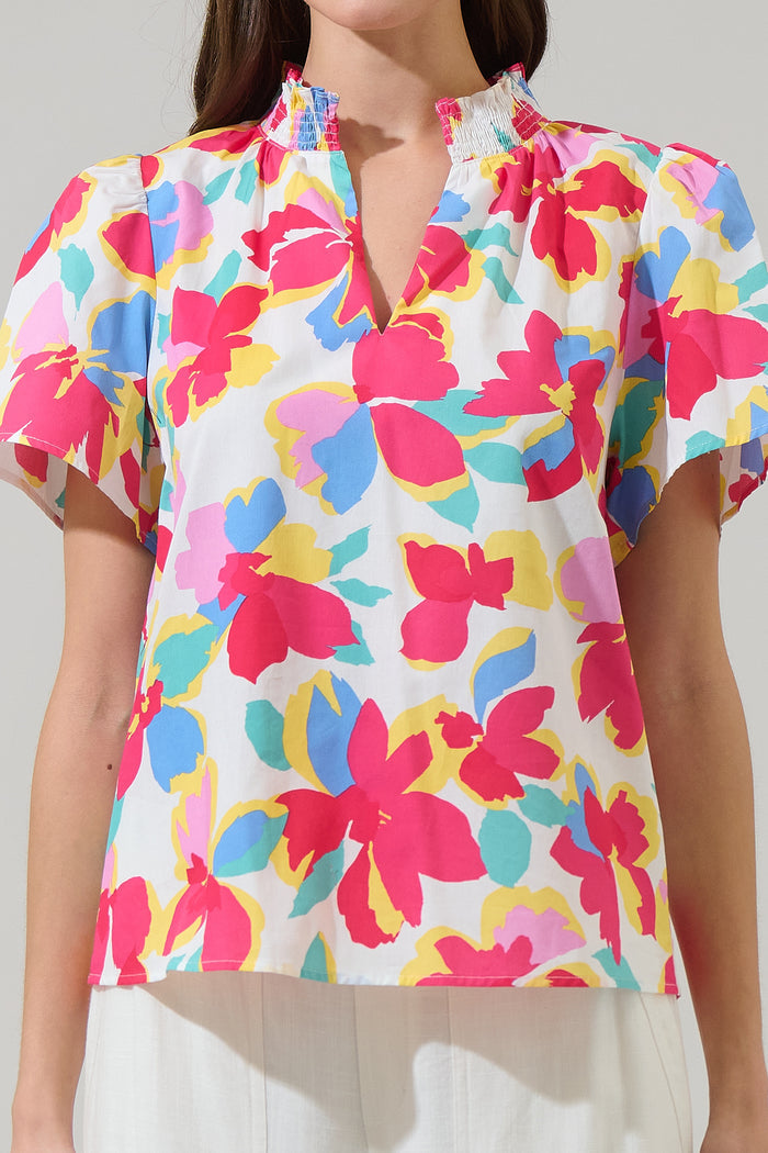Yani Floral Barcy Smocked Top