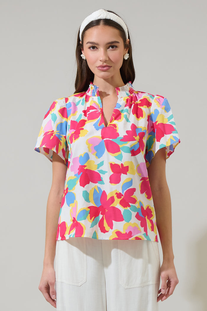 Yani Floral Barcy Smocked Top