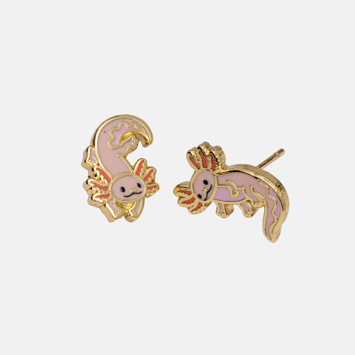 Yellow Owl Curio Earrings - Axolotl