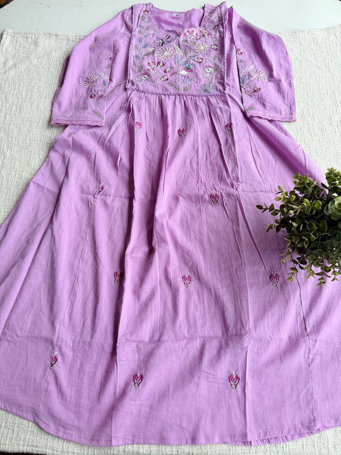 Yoke emb pure cotton Ready suit set