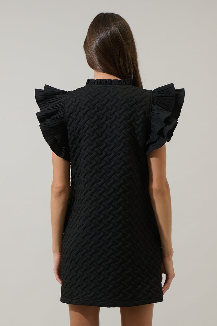 Yulia Quilted Adalee Ruffle Mini Dress