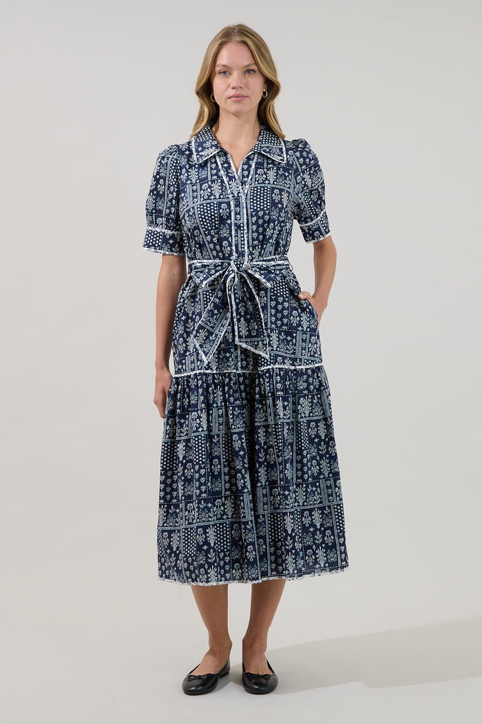 Yulissa Tiered Midi Dress Floral