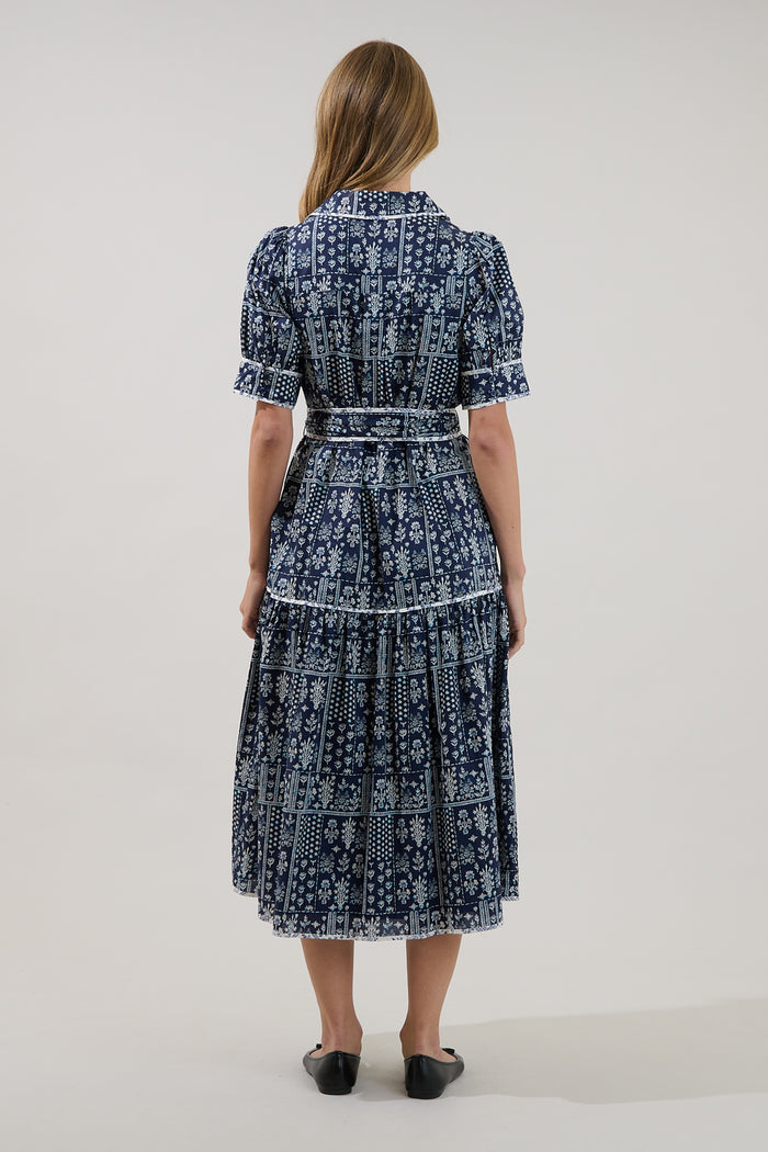 Yulissa Tiered Midi Dress Floral