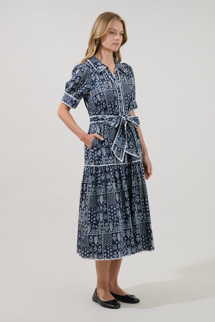 Yulissa Tiered Midi Dress Floral