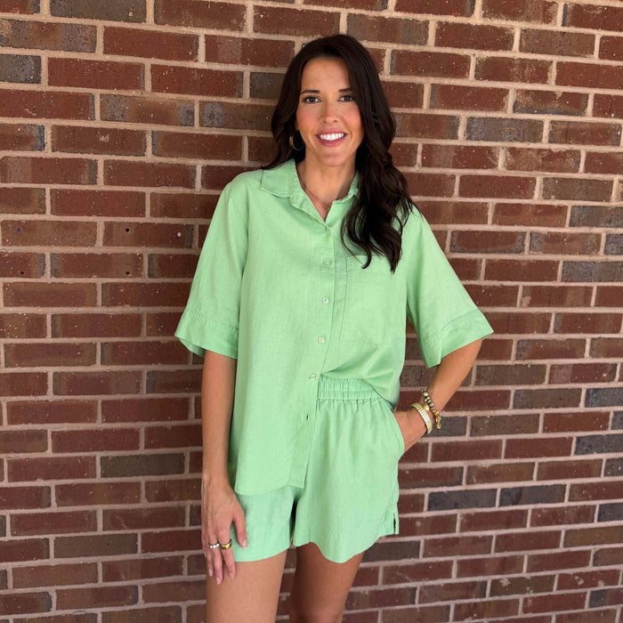 Z-Supply - Expedition Linen Button Up Top - Pistachio