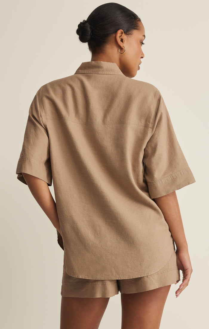 Z-Supply - Expedition Linen Button Up Top - Taro